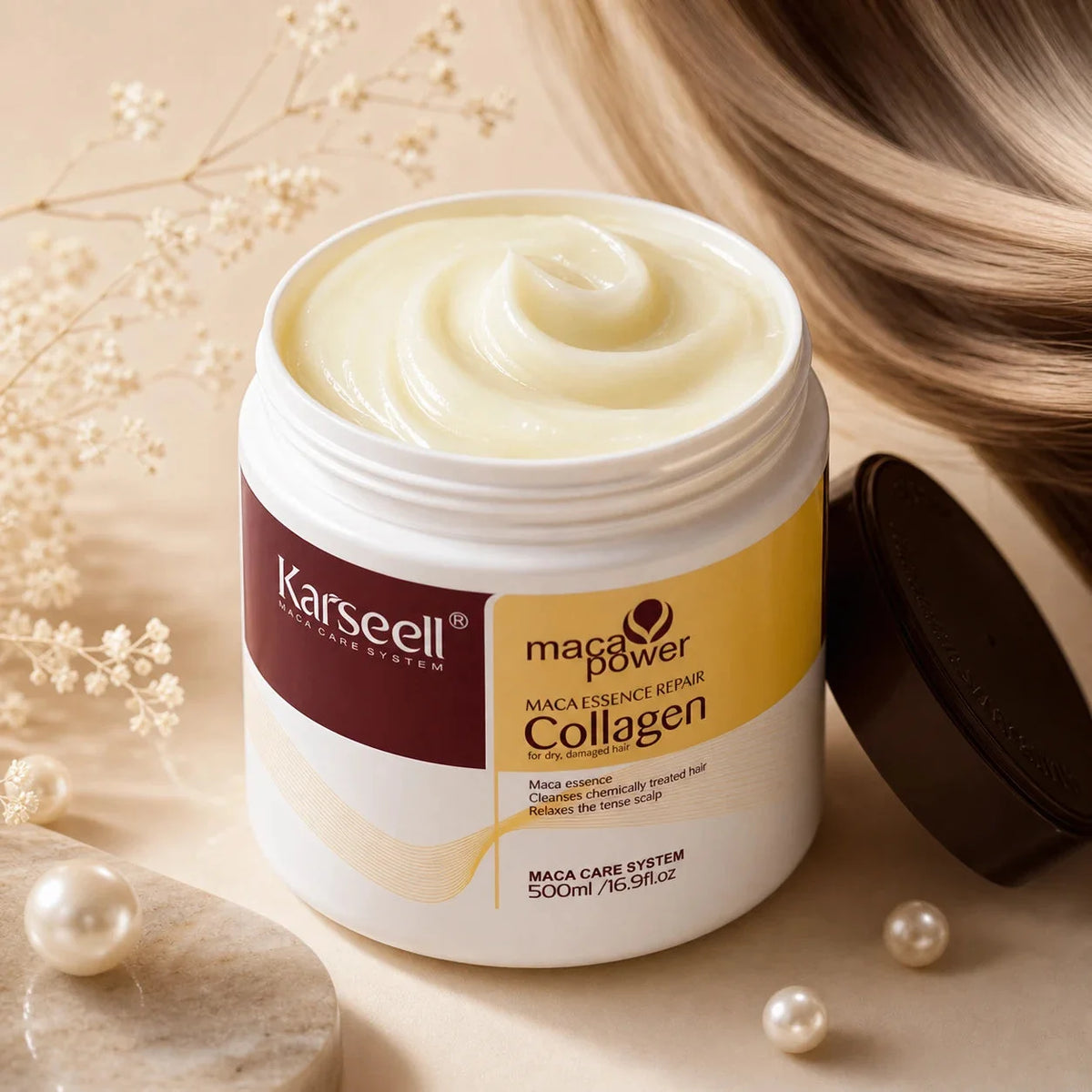 Masque Capillaire Au Collagène | Hydratation Profonde Pour Cheveux Secs, Contrôle Des Frisottis — photo 3