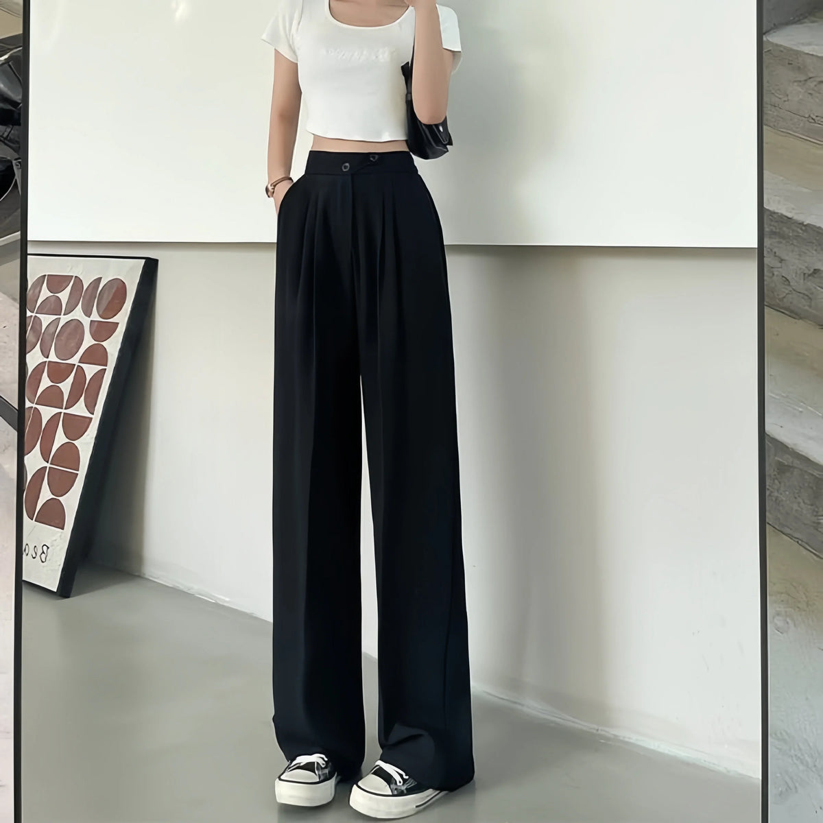 Pantalon Large - Flatte Instantanément Votre Silhouette — Noir, photo 8