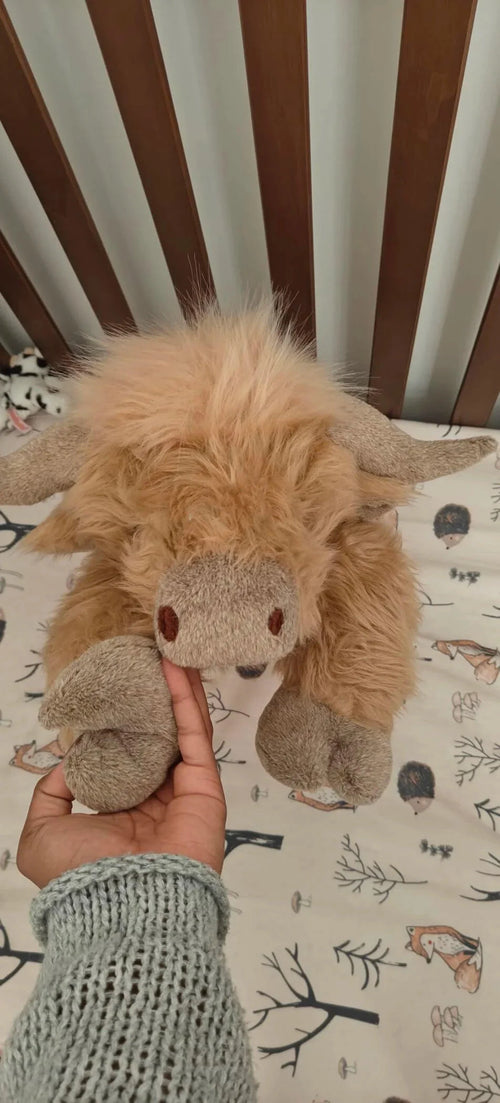 Peluche Vache Highland Anti-Stress – Compagnon Apaisant pour le Sommeil — photo d'un client 4